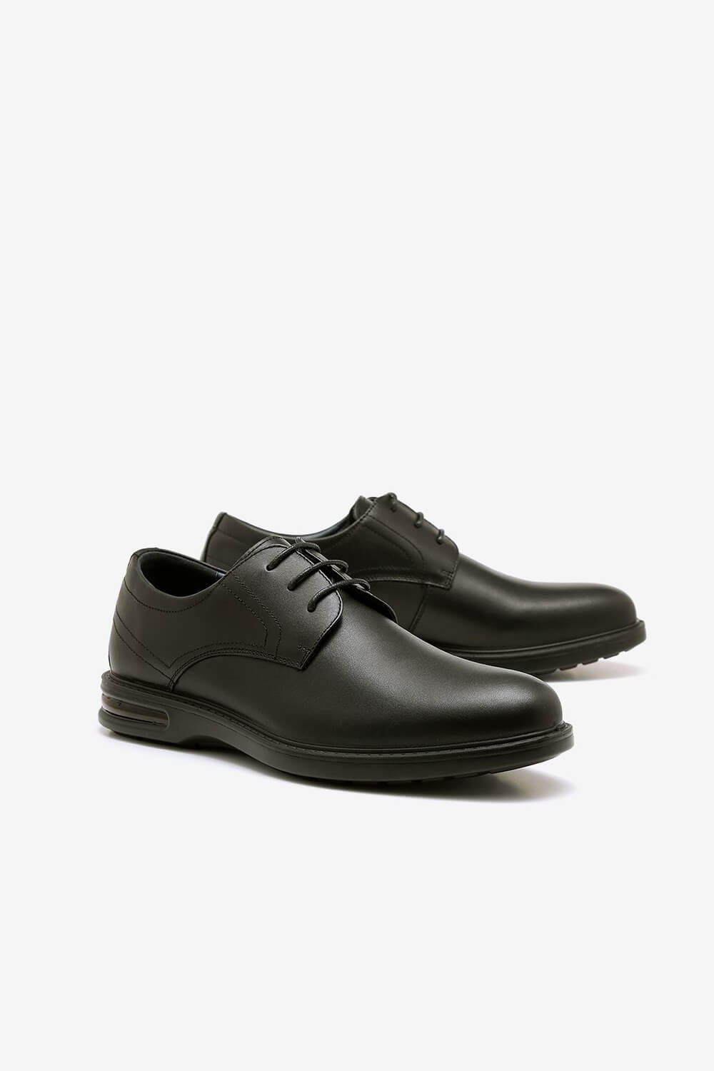 נעלי שרוך עור קומפורט אייר שחור