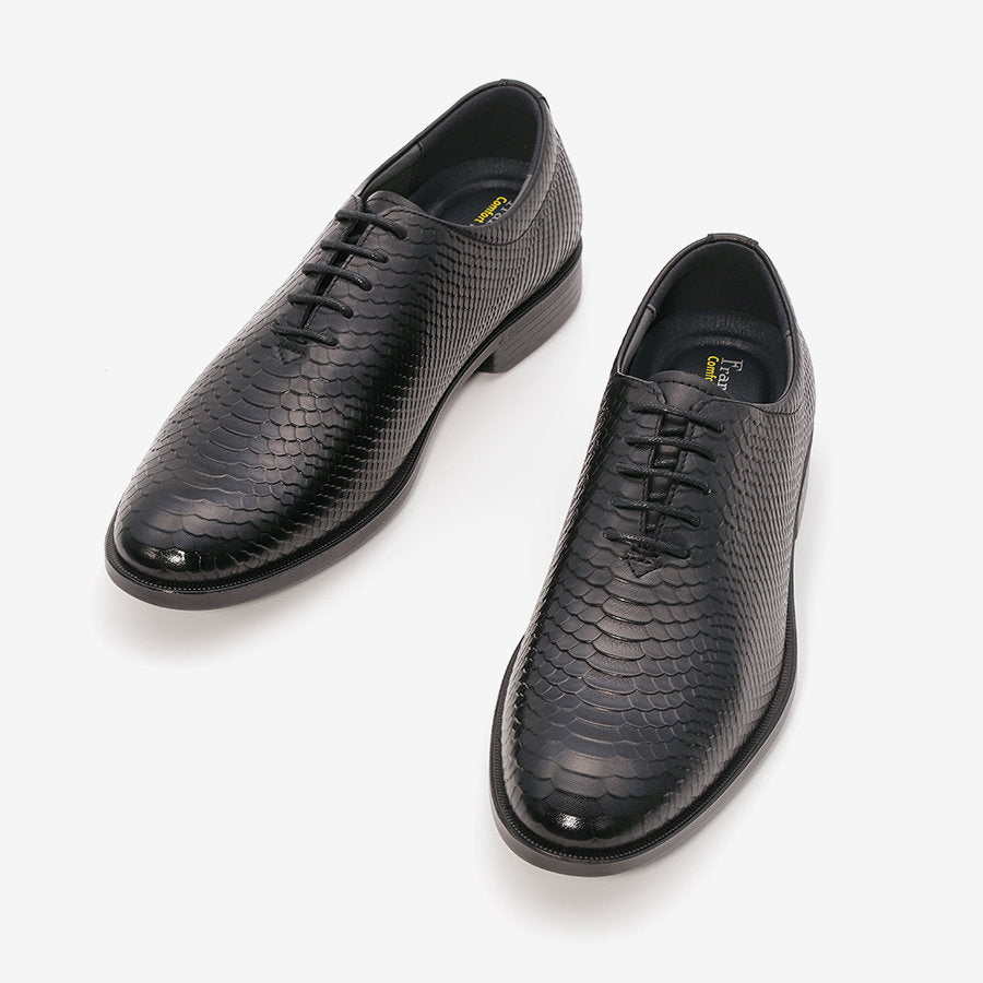 נעלי קרוקו אלגנטיות לגברים בצבע שחור