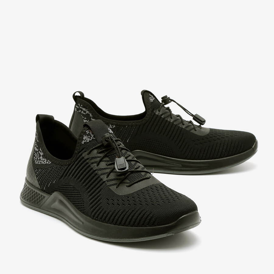 נעלי סניקרס בד שחור אפור