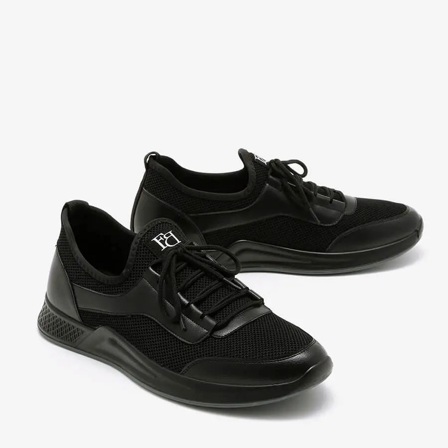 נעלי ספורט עור משולב בד